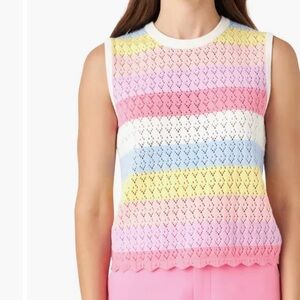 English factory striped crochet top